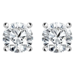 18ct White Gold 1.09ct Diamond Solitaire Stud Earrings, FEU-1612.
