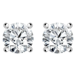 18ct White Gold 1.09ct Diamond Solitaire Stud Earrings, FEU-1612.