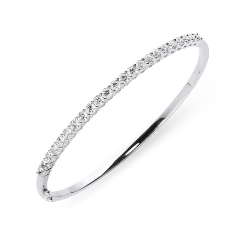 18ct White Gold 2.02ct Diamond Bangle, B1119.