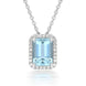 18ct White Gold 2.06ct Aquamarine Diamond Necklace PJW-253