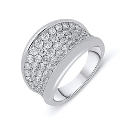 18ct White Gold 2.09ct Diamond Concave Dress Ring, DAS-004.