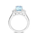 18ct White Gold 2.62ct Aquamarine Diamond Oval Ring PJW375