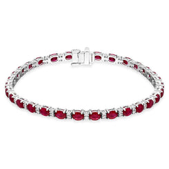 18ct White Gold 7.79ct Ruby 0.61ct Diamond Bracelet FEU-1214
