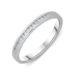 18ct White Gold Diamond Channel Set Half Eternity Ring, BNN-079.