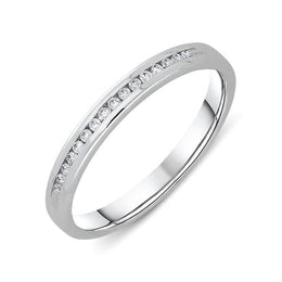 18ct White Gold Diamond Channel Set Half Eternity Ring, BNN-079.