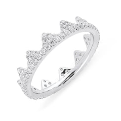 18ct White Gold Diamond Geometric Stacking Ring, R1141.