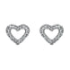 18ct White Gold Diamond Open Heart Stud Earrings. E2003.