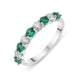 18ct White Gold Emerald and Diamond Claw Set Half Eternity Ring R1083