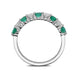 18ct White Gold Emerald and Diamond Claw Set Half Eternity Ring R1083