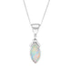 18ct White Gold Opal Diamond Oval Necklace 30I3018WP1015OT