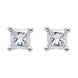 18ct White Gold Princess Cut 0.20ct Diamond Solitaire Stud Earrings. FEU-141. 