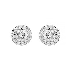 18ct White Gold Brilliant Pave 0.49 Carat Diamond Stud Earrings. E2103.