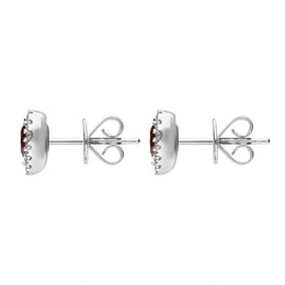 18ct White Gold Ruby Diamond Pear Stud Earrings. 03-13-229.