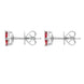 18ct White Gold 0.84ct Ruby Diamond Marquise Stud Earrings, 03-13-090.