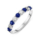 18ct White Gold Sapphire Diamond Claw Set Half Eternity Ring, R1089.