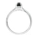 18ct White Gold Whitby Jet 0.15ct Diamond Claw Set Centre Ring R890