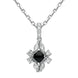 18ct White Gold Whitby Jet 0.30ct Diamond Ornate Necklace, P1549C.