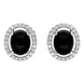 18ct White Gold Whitby Jet 0.51ct Diamond Oval Stud Earrings, E2212. 
