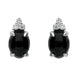 18ct White Gold Whitby Jet Diamond Oval Stud Earrings, E1680.