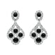 18ct White Gold Whitby Jet Diamond Peacock Drop Earrings 00112896