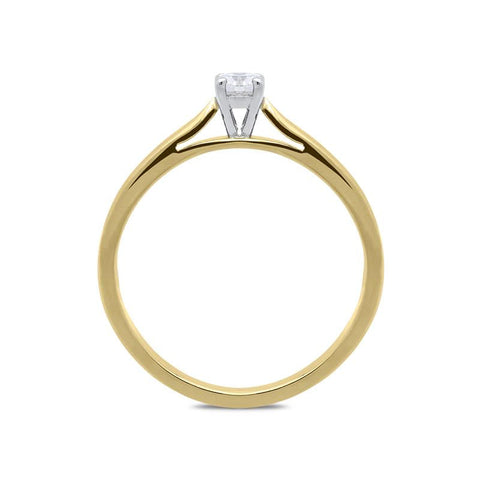 18ct Yellow Gold 0.16ct Diamond Solitaire Ring. FEU-591. 