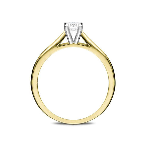 18ct Yellow Gold 0.25ct Diamond Brilliant Cut Solitaire Ring FEU-2080