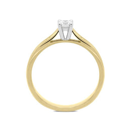 18ct Yellow Gold 0.25ct Diamond Brilliant Cut Solitaire Ring, FEU-745. 