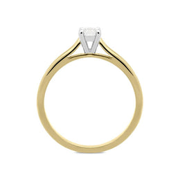 18ct Yellow Gold 0.25ct Diamond Brilliant Cut Solitaire Ring, FEU-746. 