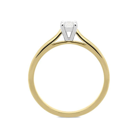 18ct Yellow Gold 0.25ct Diamond Brilliant Cut Solitaire Ring, FEU-746. 