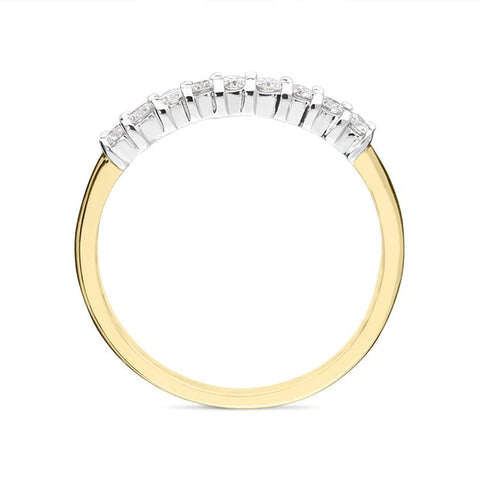 18ct Yellow Gold 0.26ct Diamond Claw Set Eternity Ring FEU-2060