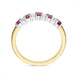 18ct Yellow Gold 0.26ct Ruby Diamond Half Eternity Ring FEU-1942