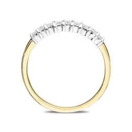 18ct Yellow Gold 0.27ct Diamond Half Eternity Ring, FEU-2135.