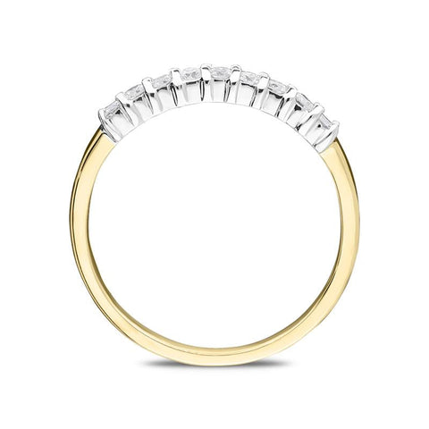 18ct Yellow Gold 0.27ct Diamond Half Eternity Ring, FEU-2135.