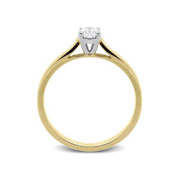 18ct Yellow Gold 0.30ct Diamond Solitaire Ring, FEU-747.