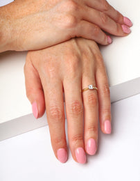 18ct Yellow Gold 0.32ct Diamond Princess Cut Solitaire Ring. FEU-1547. 