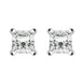 18ct Yellow Gold 0.32ct Diamond Solitaire Princess Cut Stud Earrings, FEU-143.