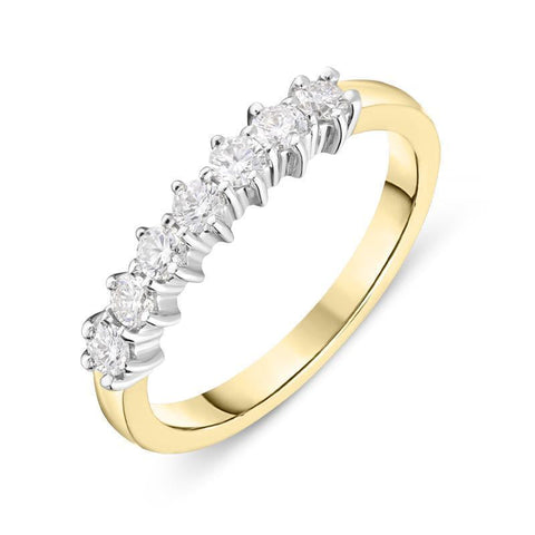 18ct Yellow Gold 0.35ct Diamond Half Eternity Ring, FEU-2142.