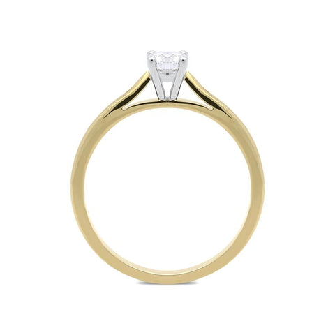 18ct Yellow Gold 0.40ct Diamond Brilliant Cut Solitaire Ring, FEU-749.