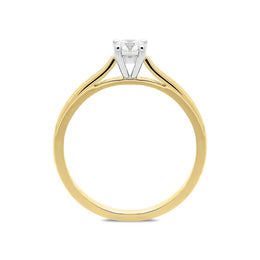 18ct Yellow Gold 0.40ct Diamond Brilliant Cut Solitaire Ring, FEU-750. 