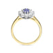 18ct Yellow Gold 0.49ct Sapphire Diamond Oval Cluster Ring FEU-1954