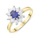 18ct Yellow Gold 0.49ct Sapphire Diamond Oval Cluster Ring