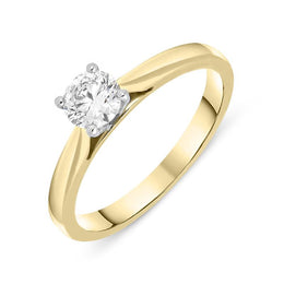 18ct Yellow Gold 0.50ct Diamond Brilliant Cut Solitaire Ring, FEU-1618. 