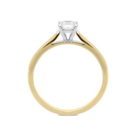 18ct Yellow Gold 0.50ct Diamond Brilliant Cut Solitaire Ring, FEU-1618. 