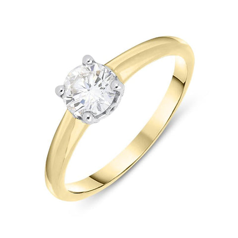 18ct Yellow Gold 0.50ct Diamond Solitaire Ring. Q1575. 