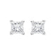 18ct Yellow Gold 0.52ct Diamond Princess Cut Solitaire Stud Earrings, FEU-251.