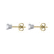 18ct Yellow Gold 0.52ct Diamond Princess Cut Solitaire Stud Earrings, FEU-251.