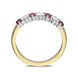 18ct Yellow Gold 0.52ct Ruby Diamond Half Eternity Ring FEU-1989