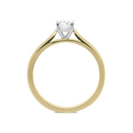 18ct Yellow Gold 0.53ct Diamond Solitaire Ring, FEU-714.