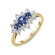 18ct Yellow Gold 0.54ct Sapphire and Diamond Cluster Ring, FEU-1226.