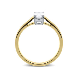 18ct Yellow Gold 0.55ct Diamond Oval Cut Solitaire Ring, FEU-718. 
